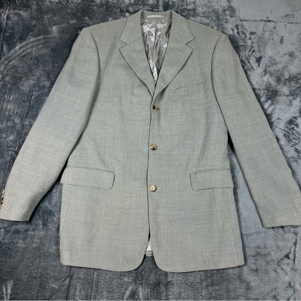 Hugo Boss Men's US 44R Grey Angelico 3 Button Blazer Jacket Sport Coat Vintage - Picture 1 of 16
